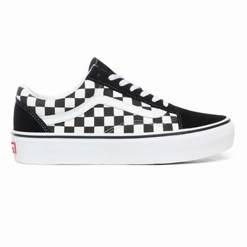 Női Vans Checkerboard Old Skool Platform Cipő VA7503482 Fekete Fehér